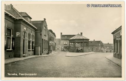 Yerseke, Paardenmarkt ansichtkaart: Yerseke, Paardenmarkt