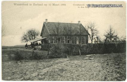 ansichtkaart: Bath, Voorzijde 2e Boederij in den Eng. Polder na den vloed