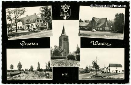 ansichtkaart: Waalre, Treeswijk - Gem. Huis - Dommel bij 'de Volmolen' - Wollenbergstr