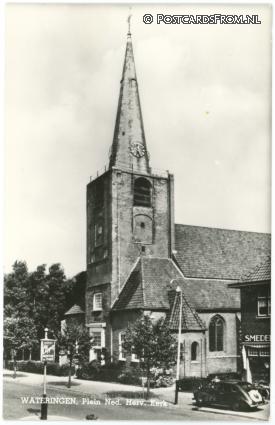 ansichtkaart: Wateringen, Plein Ned. Herv. Kerk