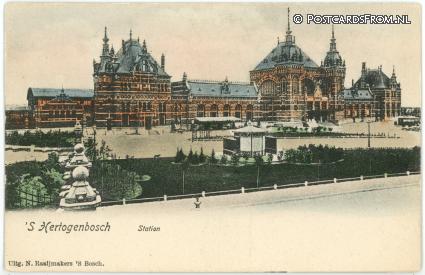 ansichtkaart: 's-Hertogenbosch, Station