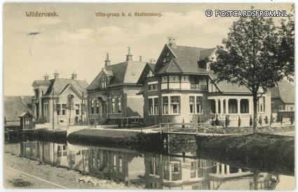 ansichtkaart: Wildervank, Villa-groep b.d. Stationsweg