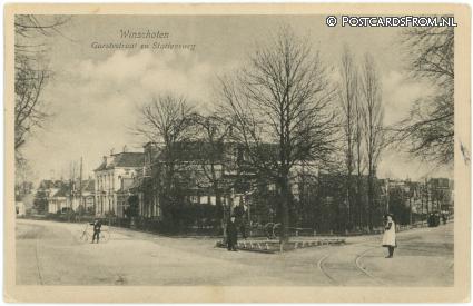 Winschoten, Garstestraat en Stationsweg ansichtkaart: Winschoten, Garstestraat en Stationsweg