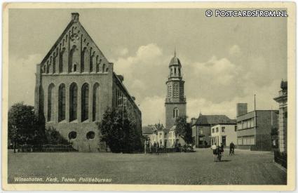 Winschoten, Kerk, Toren. Politiebureau ansichtkaart: Winschoten, Kerk, Toren. Politiebureau
