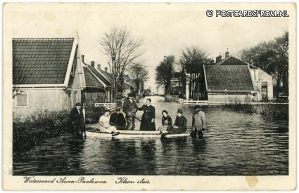 ansichtkaart: Anna Paulowna, Kleine sluis. Watersnood