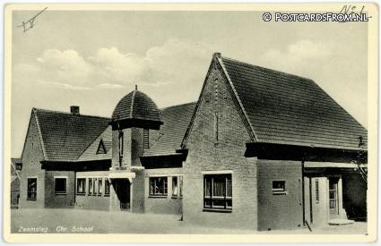 Zaamslag, Chr. School ansichtkaart: Zaamslag, Chr. School
