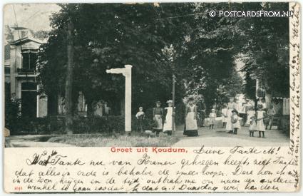 ansichtkaart: Koudum, Groet uit