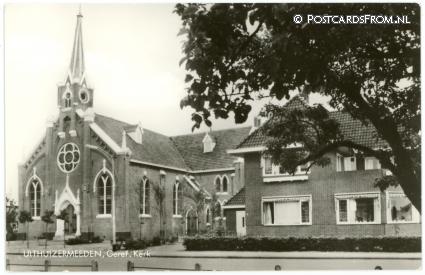 ansichtkaart: Uithuizermeeden, Geref. Kerk