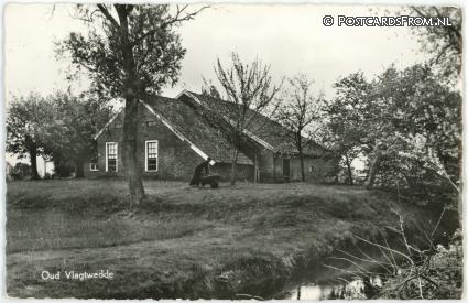 ansichtkaart: Vlagtwedde, Oud Vlagtwedde. Wollinghuizerweg