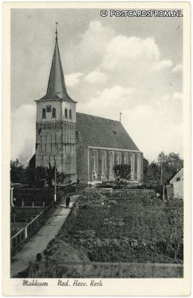 ansichtkaart: Makkum FR, Ned. Herv. Kerk