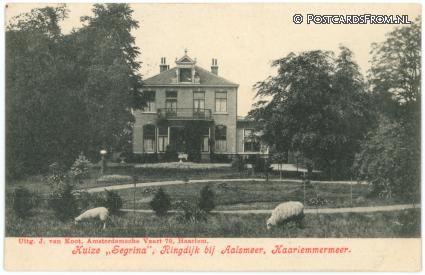 ansichtkaart: Aalsmeer, Huize 'Segrina'. Ringdijk bij Aalsmeer