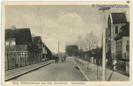 ansichtkaart: Winschoten, Burg. Schonfeldsingel met Bijz. Ulo-school